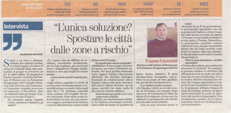 L'unica soluzione? Spostare le città delle zone a rischio"