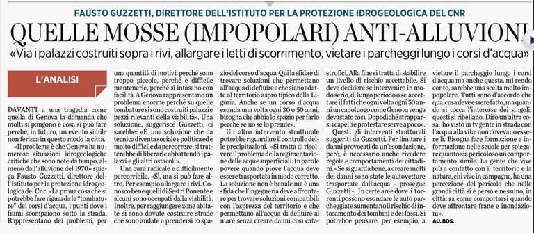Quelle mosse (impopolari) anti-alluvioni