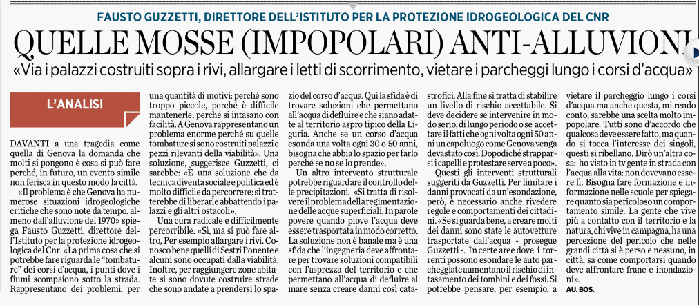Quelle mosse (impopolari) anti-alluvioni
