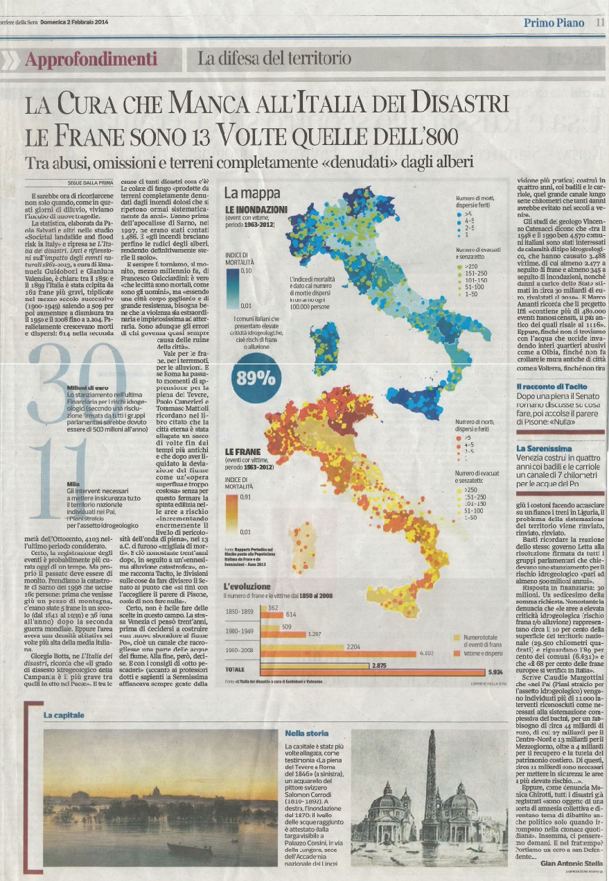 La cura che manca all'Italia dei disastri. Le frane sono 13 volte quelle dell'800