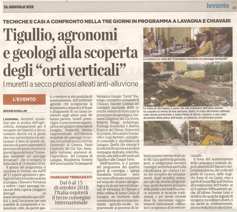 Tigullio, agronomi e geologi alla scoperta degli "orti verticali"