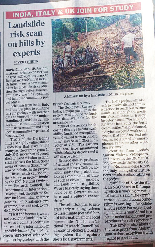 Landslide risk scan on hills by experts